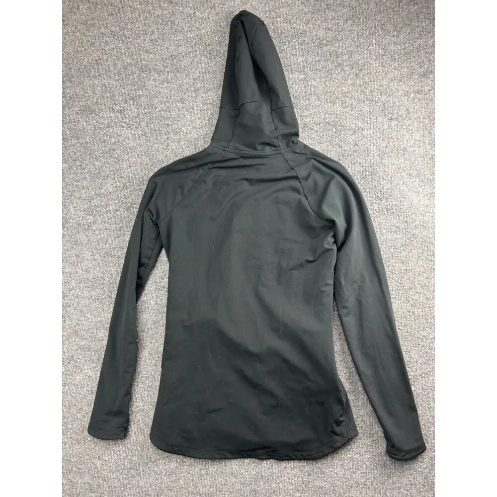 Nike Dri-Fit Hoodie Women's S Black Slim Fit‎ Fleece Lined Pullover Thumb Holes